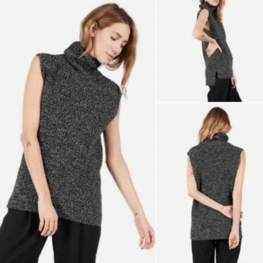 Everlane The Chunky Wool Sleeveless Oversized Turtleneck Sweater Tank Medium